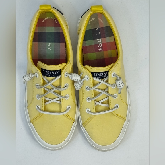 Sperry Women's Crest Vibe Bright Yellow Canvas Sneakers Size 6.5 - Picture 6 of 9
